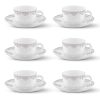 Larah By Borosil Lark Opalware Cup And Saucer Set Of 12 Pcs | Tea/Coffee Cups 145 Ml | Microwave & Dishwasher Safe | Bone-Ash Free | Crockery Set Ideal For Daily Use & Gifting, White