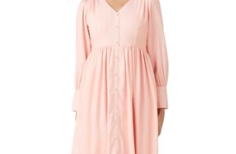 Amazon Brand – Symbol Women’S Polyester Fit And Flare Midi Business Casual Dress (Sym-Aw22Wdr-715_Blush