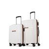 Aristocrat Atlas Set Of 2 Trolley Bag 55Cm & 66Cm | Small+Medium | Hard Luggage | Smooth 8-Wheel Suitcase | Secure Combination Lock With Sturdy Zipper | Full Fabric Convipack| 3-Year Warranty (White)