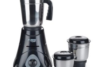 Judge By Prestige 500 Watts Ace Mixer Grinder With 3 Stainless Steel Jars| 3 Efficient Stainless Steel Blades| Overload Protector| Sturdy Handles| Black