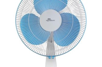 Rr Signature Centaur 400 Mm Table Fan For Home & Office|90 Degree Silent Oscillation | High Air Delivery | 3 Speed Setting | 2 Year Warranty 【White-Blue】