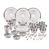 Neelam Stainless Steel 24 Gauge, Diamond Touch 28 Pieces Solid Dinner Set, Ideal Gifting Dinner Set, Ideal For Special Occasions Like Anniversary, Wedding, Housewarming Party, Dishwasher Safe, Silver