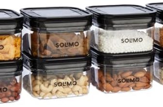 Amazon Brand – Solimo Airtight Plastic Storage Jar And Container Set-I | Bpa Free | Multipurpose Storage | 450Ml Each, Set Of 8 (Black)