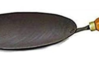 Duodeno A Beautiful Iron Roti Tawa With Wooden Handle For Your Kichan, A Iron Tawa With Wooden Handle Which Makes It Easy For You To Make Bread (Black)