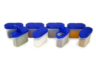 Happy Cove Modular Wonder Spice Shaker And Sprinkler Set | Airtight | Stackable | Leakproof | Bpa Free | Kitchen & Pantry Storage | Set Of 8 | 150Ml (Blue)