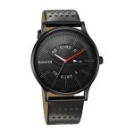 Sonata Rpm Black Dial Leather Strap Analog Watch For Men-77105Nl06