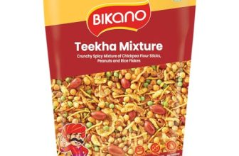 Bikano Teekha Mixture | Spicy Indian Namkeen Snack | Crunchy Mix With Peanuts, Corn Flakes & Spices | Perfect Tea-Time Snack (Spicy Mixture) – 800G