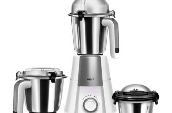 Wipro Elato Divine Fmg 212 800 Watt Mixer Grinder With 3 Jars, Heavy Duty 100% Copper Ball Bearing Motor With 5 Year Warranty,Superfast Grinding, Clip Lids – Hands Free Use,3 Jars Mixer Grinder, White