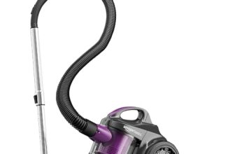 Amazon Basics Plastic 18Kpa Bagless Cyclonic Cylinder Vacuum Cleaner | Power Suction | Low Noise | Hepa Filter | 1.5L Capacity | Accessories Included|Black
