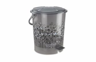 Nayasa Funk Pedal Bin- 11.5 Ltrs | Dustbin With Lid | Waste Bin With Handle | Kitchen-Bathroom | Strong & Durable Plastic Dustbin | Grey