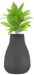 Amazon Brand – Solimo Flower Vase With Rust-Resistant Coating | Stylish And Easy-To-Clean Finish | Compact Design For Modern Décor | Bouquet Vase (Big) – Textured Black