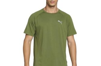 Puma Men’S Solid Regular Fit T-Shirt (524997_Olive Green