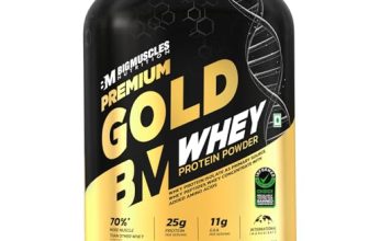 Bigmuscles Nutrition Premium Gold Whey [1Kg] | Informed Choice Uk Certified | Isolate Whey Protein Blend | 25G Protein | 11G Eaa | Prohydrolase Enzyme Technology [Chocolate]