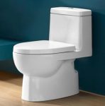 Kohler Reach One-Piece Floor Mounted Toilet | Ceramic Western Bathroom Commode With Anti-Bacterial Protection | Class 5 Flush Technology & Quiet-Close Lid | Fully Glazed, White, 540Mm X 371Mm