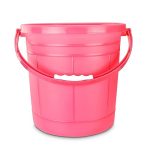Nayasa Frosty Dlx Bucket No. 22-22 Ltrs, Matte Finish Plastic Bathroom Set, Ideal For Home & Office, Medium, Pink