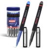 Reynolds R7 8 Blue 2 Black Rollerball Pens| Roller Pen With Comfortable Grip | Blue Roller Ball Pens For Writing | Pen For Professionals | 0.7 Mm Tip Size