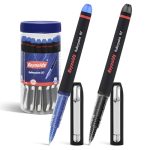 Reynolds R7 8 Blue 2 Black Rollerball Pens| Roller Pen With Comfortable Grip | Blue Roller Ball Pens For Writing | Pen For Professionals | 0.7 Mm Tip Size