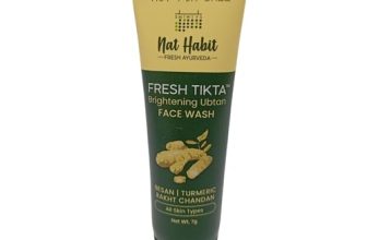 Nat Habit Ubtan Face Wash, Fresh Daily Tikta For Men & Women, Skin Brightening With Activated Wild Turmeric, Suitable For All Skin Types, Chemical & Sulphate Free, 7G
