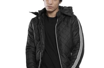 The Indian Garage Co Men Black Slim Fit Solid Puffer Jacket