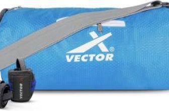 Vector X All In One Multipurpose Gym Bag Kit-Attacker 17 L Gym Sports Duffel Bag + Wrist Strap For Gym & Fitness Wrist Support + Nitro 700 Ml Protein Shaker Bottle For Men & Women (Blue)