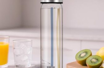 Borosil Artisan Series 550 Ml Wide Mouth Glass Bottle With Metal Lid | 100% Borosilicate, Fridge Safe, Leakproof, Easy To Carry | Store Water, Lassi, Juice, Smoothies | Dishwasher Safe (Sintra)