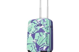 Skybags Lush Cabin Hard Luggage (55 Cm) | Printed Luggage Trolley With 8 Wheels And Tsa Lock | Green-Blue | Unisex