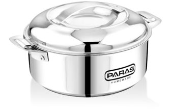 Paras Homeware Sigma Steel Casserole|Food Grade | Easy To Carry | Easy To Store For Rice, Gravy, Curry|5000Ml