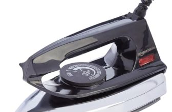 Amazon Basics 750 Watt Dry Iron With Non-Stick Soleplate|Black, 750 Watts, Ceramic