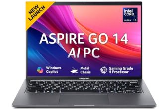 Acer Aspire Go 14, Intel Core Ultra 5 125H (14Th Gen),16Gb Ddr5 Ram/512Gb Ssd, Wuxga Ips, 14.0″/35.56 Cm, Win 11, Ms Office, Steel Gray, 1.5 Kg, Ag14-71M,Backlit Keyboard, Ai Powered Premium Laptop
