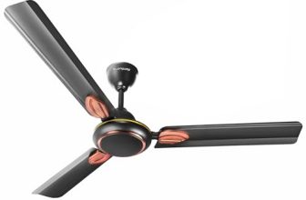 Longway Kiger P1 1200 Mm/48 Inch Ultra High Speed 3 Blade Anti-Dust Decorative Star Rated Ceiling Fan (Smoked Brown, Pack Of 1).