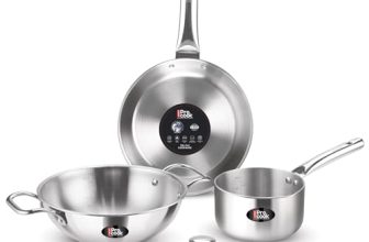 Milton Pro Cook Triply Stainless Steel 4 Pc Induction Cookware Set, Tea Pan 16Cm, Fry Pan 22Cm, Kadai With Glass Lid 24Cm, Even & Fast Cooking, Induction & Gas Ready, 3 Years Warranty By Manufacturer
