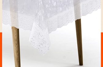 Bathla Matworks Albus Plastic Table Cover For Dining Table With White Lace – Circular – 60″ | Pebbles