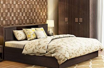Hometown Tiago Engineered Wood Box Storage Queen Size Bed In Wenge Colour
