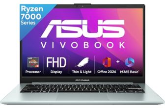 Asus Vivobook Go 14, Amd Ryzen 3 7320U,Thin & Light (Amd Radeon Igpu/8Gb Ram/512Gb Ssd/Fhd/14/60Hz/42Whrs/Windows 11/M365 Basic (1Year)*/Office Home 2024/Green/1.38 Kg) E1404Fa-Eb666Ws