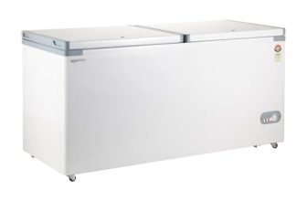 Amazon Basics Double Door Deep Freezer | 5 Star Rated | Stabilizer-Free | Extended Cooling Retention | With Bottom Wheels, 526 L, White
