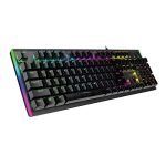 Vertux Gaming Keyboard, High-Performance Anti-Ghosting Wired Keyboard With 7 Colorful Rgb Effects, Aluminum Frame, Customizable Led Brightness And 104 Blue Mechanical Keys For Windows, Mac Os, Comando