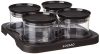 Amazon Brand – Solimo Airtight Plastic Storage Container Set, With 4 Containers (500Ml) & Serving Tray, Bpa Free, Black