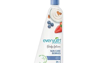 Everyuth Naturals Sun Care Berries Body Lotion 500Ml For Men & Women | 24Hr Hydration | Deep Moisture Care For Dry Skin | Enriched With 100% Natural Almond Milk | Enhanced With Spf 15