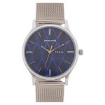 Sonata Knot Blue Dial Stainless Steel Strap Analog Watch For Men-Nr77105Sm04