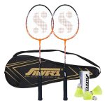 Silver’S Aluminium Blast Badminton Kit (2 Racquets With Full Cover, 1 Box Plastic Shuttlecock Pack Of 3)(Orange/Black)