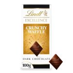 Lindt Excellence Crunchy Waffle Dark Chocolate Bar, 3.53 Oz ℮ 100 G