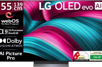 Lg Evo Ai C5 139 Cm (55 Inch) Oled Ultra Hd (4K) Smart Webos Tv 2025 Edition With Alpha 11 Ai Processor 4K Gen2 | Brightness Booster | Ai Picture Pro | Dolby Vision | Ai Sound Pro (Virtual 11.1.2Ch Up-Mix) | Dolby Atmos | Up To 144Hz Variable Refresh Rate | 40W Sound Output | 2.5 Gb Ram | 16 Gb Rom