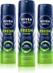 Nivea Fresh Power Deo Spray, 48H Derma Odour Protection With Citrus, Musk, Spice Deodorant Spray  –  For Men(450 G, Pack Of 3)