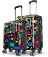 Safari Wanderlust Plus 55/65 4W Printed Cabin & Check-In Set 8 Wheels – 27 Inches