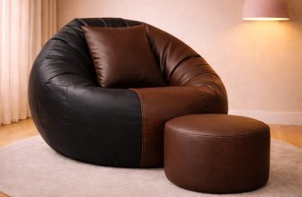 Shira 24 4Xl Tear Drop Bean Bag Cover  (Without Beans)(Black, Brown)