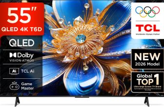 Tcl T6D 138.71 Cm (55 Inch) Qled Ultra Hd (4K) Smart Google Tv 2026 Edition With Hdr10+ Dolby Vision- Atmos 28W Hva Panel Tcl Ai Slim & Uni Body Design(55T6D)