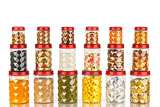 Tosaa Plastic Pet Storage Jar And Container, Set Of 18 (6 Pcs X 350Ml Each, 6 Pcs X 650Ml Each, 6 Pcs X 1.20Ltrs Each), Red|Air Tight |Kitchen Organiser|Bpa Free|Stackable