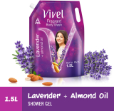 Vivel Fragrant Body Wash Lavender & Almond Oil Shower Gel, Supersaver Xl Refill Pouch(1500 Ml)