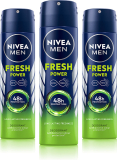 Nivea Fresh Power Deo Spray, 48H Derma Odour Protection With Citrus, Musk, Spice Deodorant Spray  –  For Men(450 G, Pack Of 3)