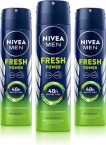 Nivea Fresh Power Deo Spray, 48H Derma Odour Protection With Citrus, Musk, Spice Deodorant Spray  –  For Men(450 G, Pack Of 3)